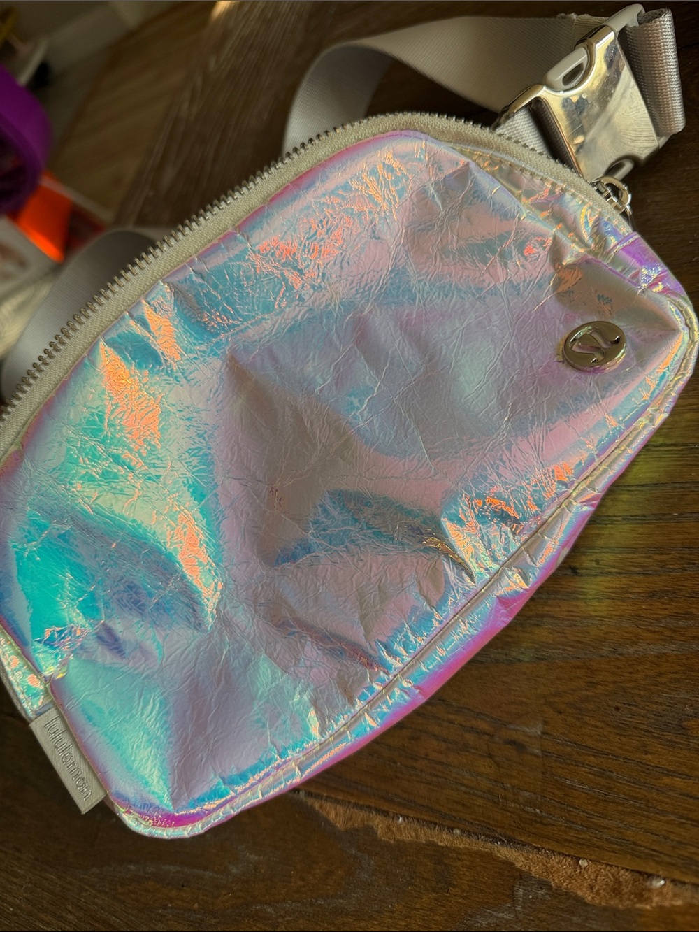 lululemon athletica Iridescent Holographic Crossbody Bag - Silver Pink Blue